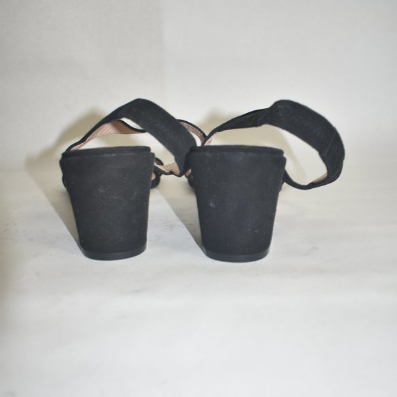 STUART WEITZMAN SIMPLE ELASTIC Strap Sandal BLACK SUEDE NUDIST 10 (D4) - Picture 5 of 6